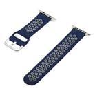 Silicone Strap Watch Band For Apple Watch Series 9&8&7 41mm / SE 3&SE 2&6&SE&5&4 40mm / 3&2&1 38mm(Dark Blue + Grey) - 1