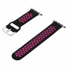 Silicone Strap Watch Band For Apple Watch Ultra 49mm&Watch Ultra 2 49mm / Series 9&8&7 45mm / SE 3&SE 2&6&SE&5&4 44mm / 3&2&1 42mm(Black + Rose Red) - 1