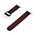 Silicone Strap Watch Band For Apple Watch Ultra 49mm / Series 8&7 45mm / SE 2&6&SE&5&4 44mm / 3&2&1 42mm(Black Red) - 1