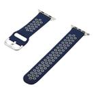 Silicone Strap Watch Band For Apple Watch Ultra 49mm / Series 8&7 45mm / SE 2&6&SE&5&4 44mm / 3&2&1 42mm(Dark Blue + Grey) - 1