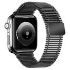 Chain Loop Steel Watch Band For Apple Watch Series 9&8&7 41mm / SE 3&SE 2&6&SE&5&4 40mm / 3&2&1 38mm(Black) - 1