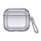 USAMS US-BH740 Pure Clear TPU Earphone Protective Case with Carabiner For AirPods 3(Transparent Black) - 1