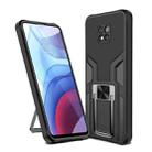 For Motorola Moto G Power 2021 Armor 2 in 1 PC + TPU Magnetic Shockproof Case with Foldable Holder(Black) - 1