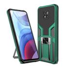 For Motorola Moto G Power 2021 Armor 2 in 1 PC + TPU Magnetic Shockproof Case with Foldable Holder(Green) - 1