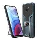 For Motorola Moto G Power 2021 Armor 2 in 1 PC + TPU Magnetic Shockproof Case with Foldable Holder(Cyan) - 1