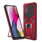 For Motorola Moto G Stylus 2021 Armor 2 in 1 PC + TPU Magnetic Shockproof Case with Foldable Holder(Red) - 1