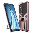 For Xiaomi Mi 10S Armor 2 in 1 PC + TPU Magnetic Shockproof Case with Foldable Holder(Rose Gold) - 1