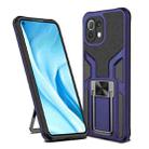 For Xiaomi Mi 11 Lite Armor 2 in 1 PC + TPU Magnetic Shockproof Case with Foldable Holder(Blue) - 1