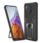 For Xiaomi Mi 11 Pro Armor 2 in 1 PC + TPU Magnetic Shockproof Case with Foldable Holder(Black) - 1