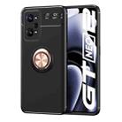 For OPPO Realme GT Neo2 Metal Ring Holder 360 Degree Rotating TPU Phone Case(Black+Rose Gold) - 1