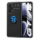For OPPO Realme GT Neo2 Metal Ring Holder 360 Degree Rotating TPU Phone Case(Black+Blue) - 1