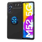 For Samsung Galaxy M52 5G Metal Ring Holder 360 Degree Rotating TPU Phone Case(Black+Blue) - 1