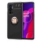 For OnePlus 9RT 5G Metal Ring Holder 360 Degree Rotating TPU Phone Case(Black+Rose Gold) - 1