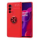 For OnePlus 9RT 5G Metal Ring Holder 360 Degree Rotating TPU Phone Case(Red) - 1