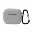 Wireless Earphone Silicone Protective Case with Hook for AirPods 3(Grey) - 1