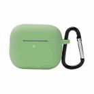 Wireless Earphone Silicone Protective Case with Hook for AirPods 3(Matcha Green) - 1