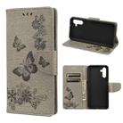 For Samsung Galaxy A13 5G Butterfly Embossed Horizontal Flip Leather Phone Case with Card Slot & Holder(Grey) - 1