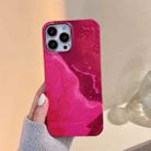 For iPhone 13 Pro Marble Shockproof PC Phone Case (Red) - 1