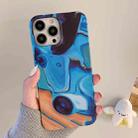 For iPhone 13 Pro Marble Shockproof PC Phone Case (Render Blue) - 1