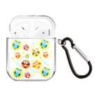 For AirPods 1 / 2 High Transparent TPU Colorful Painting Earphone Protective Case with Hook(Multiple Owls) - 1