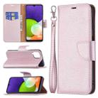 For Samsung Galaxy A22 4G Litchi Texture Pure Color Horizontal Flip Leather Phone Case with Holder & Card Slots & Wallet & Lanyard(Rose Gold) - 1