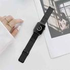 V-shaped Buckle Straight Steel Watch Band For Apple Watch Series 9&8&7 41mm / SE 3&SE 2&6&SE&5&4 40mm / 3&2&1 38mm(Black) - 1