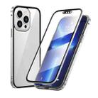 For iPhone 13 Pro Max HD Magnetic Metal Frame Double-sided Tempered Glass Phone Case (Silver) - 1