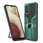 For Samsung Galaxy A02s 164mm Armor 2 in 1 Magnetic Shockproof Phone Case with Foldable Holder(Green) - 1