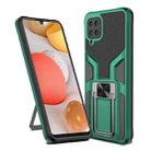 For Samsung Galaxy A12 Armor 2 in 1 Magnetic Shockproof Phone Case with Foldable Holder(Green) - 1