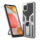 For Samsung Galaxy A42 5G Armor 2 in 1 Magnetic Shockproof Phone Case with Foldable Holder(Silver) - 1