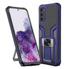 For Samsung Galaxy S20 Armor 2 in 1 Magnetic Shockproof Phone Case with Foldable Holder(Blue) - 1