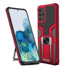 For Samsung Galaxy S20+ Armor 2 in 1 Magnetic Shockproof Phone Case with Foldable Holder(Red) - 1