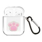 For AirPods 1 / 2 High Transparent TPU Silicone Patch Earphone Protective Case with Hook(Cat Claw) - 1