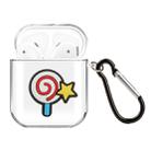For AirPods 1 / 2 High Transparent TPU Silicone Patch Earphone Protective Case with Hook(Lollipop) - 1