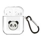 For AirPods 1 / 2 High Transparent TPU Silicone Patch Earphone Protective Case with Hook(Panda) - 1