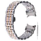 For Samsung Galaxy Watch4 40mm/44mm Seven-bead Stainless Steel Watch Band(Silver Rose Gold) - 1