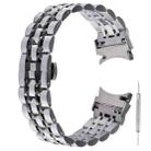 For Samsung Galaxy Watch4 40mm/44mm Seven-bead Stainless Steel Watch Band(Silver Black) - 1