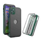 Skin Feel 360 Degrees Full Package PC + TPU Combination Phone Case For iPhone 12 Pro(Dark Green) - 1