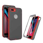 Skin Feel 360 Degrees Full Package PC + TPU Combination Phone Case For iPhone 8 Plus & 7 Plus(Red) - 1