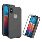 Skin Feel 360 Degrees Full Package PC + TPU Combination Phone Case For iPhone X / XS(Black) - 1
