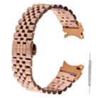 For Samsung Galaxy Watch4 40mm/44mm Five-bead Stainless Steel Watch Band(Rose Gold) - 1