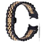 For Samsung Galaxy Watch4 40mm/44mm Five-bead Stainless Steel Watch Band(Black Gold) - 1