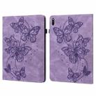 For Huawei MatePad Pro 10.8 2021 / 2018 Embossed Butterfly Pattern Horizontal Flip Leather Tablet Case(Purple) - 1