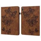 For Huawei MatePad Pro 10.8 2021 / 2018 Embossed Butterfly Pattern Horizontal Flip Leather Tablet Case(Brown) - 1