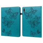 For Huawei MatePad 11 2021 Embossed Butterfly Pattern Horizontal Flip Leather Tablet Case(Blue) - 1