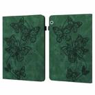 For Huawei MediaPad T3 10 9.6 inch Embossed Butterfly Pattern Horizontal Flip Leather Tablet Case(Green) - 1