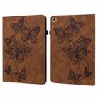 For Huawei MatePad T10S Embossed Butterfly Pattern Horizontal Flip Leather Tablet Case(Brown) - 1
