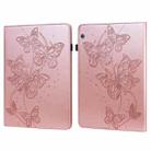 For Huawei MediaPad T5 10 inch Embossed Butterfly Pattern Horizontal Flip Leather Tablet Case(Pink) - 1