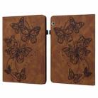 For Huawei MediaPad T5 10 inch Embossed Butterfly Pattern Horizontal Flip Leather Tablet Case(Brown) - 1