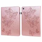 For Huawei MediaPad M5 Lite 10 inch Embossed Butterfly Pattern Horizontal Flip Leather Tablet Case(Pink) - 1